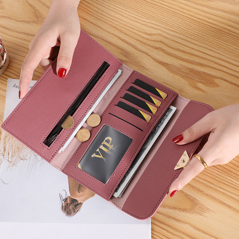 Luxuriöses Damen-Portemonnaie mit Herzdesign – Leichte Geldbörse aus PU-Leder für Karten, Bargeld & Smartphone