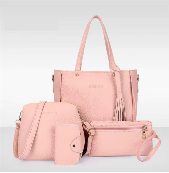 Trendige Lychee Cross Messenger Mother Bag – 4-teiliges Damen-Taschen-Set