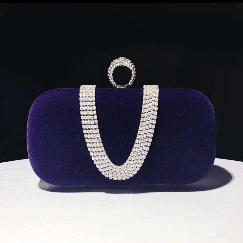 2025 Neue Damen Abendtasche – Wasserfeste Samt Clutch mit Diamantbesatz und Kettenriemen