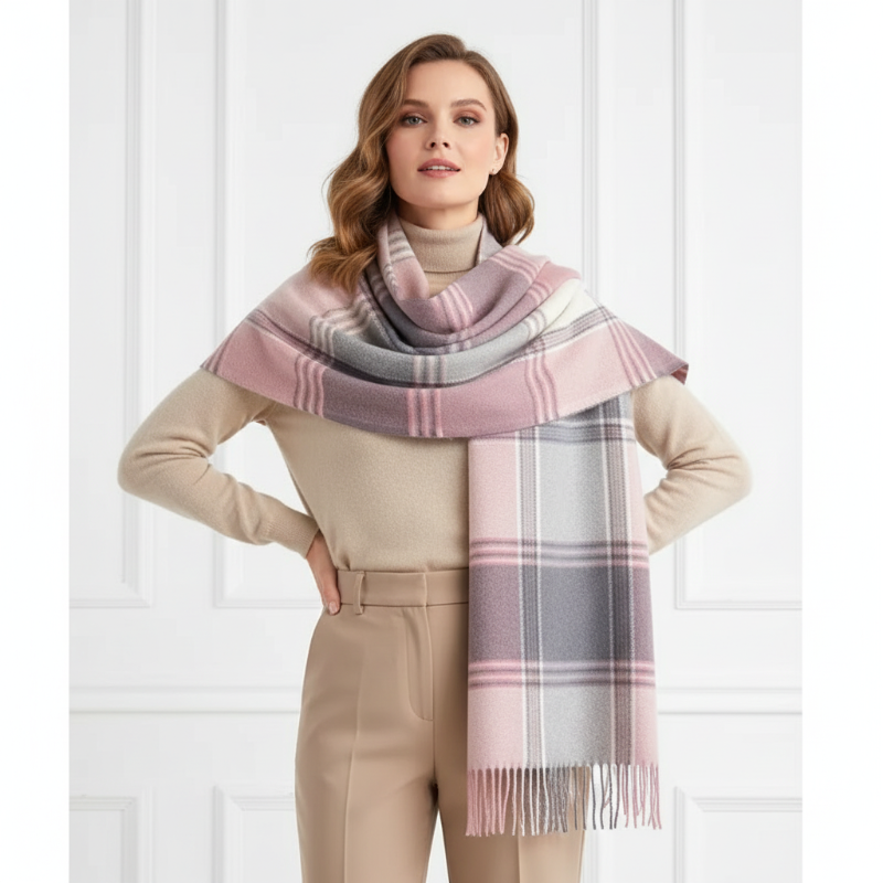 Damen Schal – Warmer Herbst- & Winterschal mit Fransen | Weiches, dickes Tuch in mehreren Farben