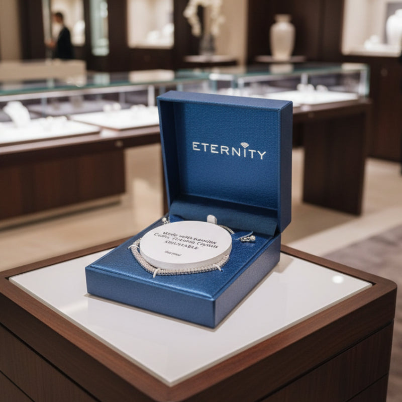 Elegantes Armband, Silber plattiert mit Zirkonia-Kristallen – ETERNITY inkl. Schmuckbox