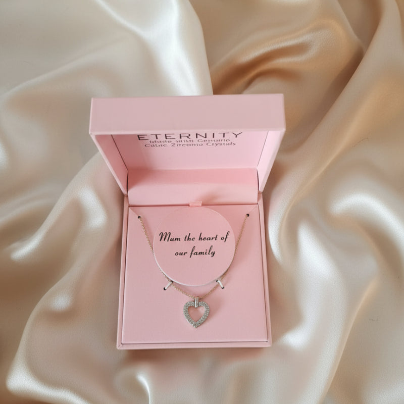 Elegante Halskette, Silber plattiert mit Zirkonia-Kristallen – ETERNITY inkl. Schmuckbox