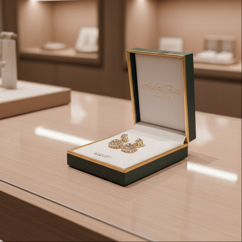 Elegante Ohrringe, 18 Karat vergoldet mit Swarovski-Kristallen – Andrea Bucci inkl. Schmuckbox