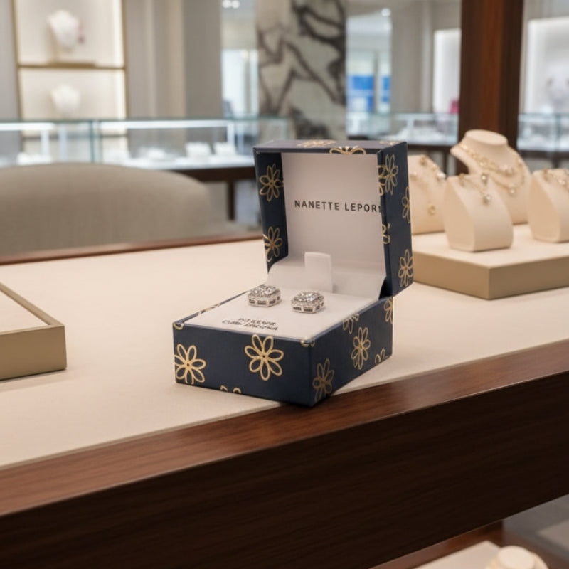 Elegante Ohrringe, 925 Silber mit Cubic Zirkonia-Kristallen – NANETTE LEPORE inkl. Schmuckbox