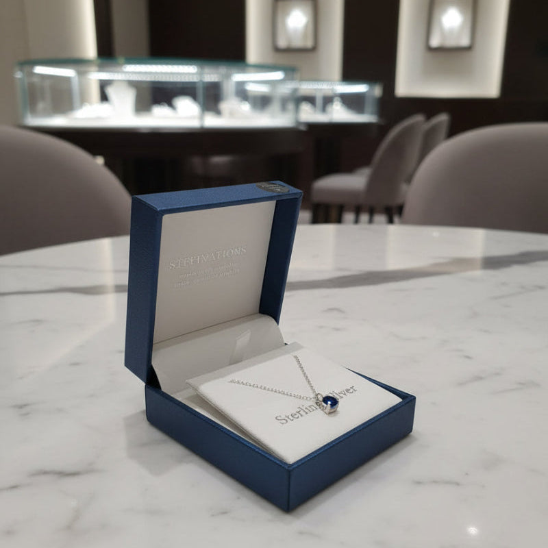 Elegante Halskette aus 925 Sterling Silber mit Zirkonia-Kristall – INSPIRATIONS inkl. Schmuckbox